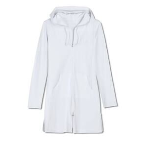NWT Coolibar Cabana Hoodie Dress with Sun Protection Size Small White 2494
